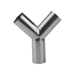 316L Stainless Steel Long Type Adapter Sanitary Weld Y Type Tee Coupling