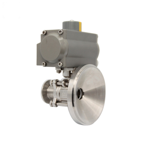 Sanitary SS304 3-piece Clamp Tank Bottom Ball Valve Pneumatic Tank Bottom Valve