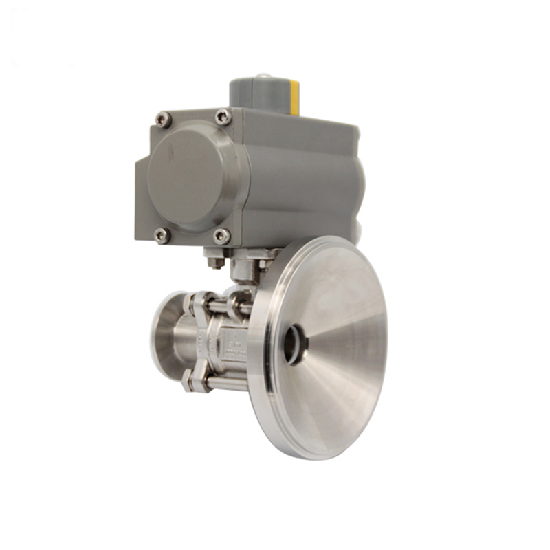 Sanitary SS304 3-piece Clamp Tank Bottom Ball Valve Pneumatic Tank Bottom Valve