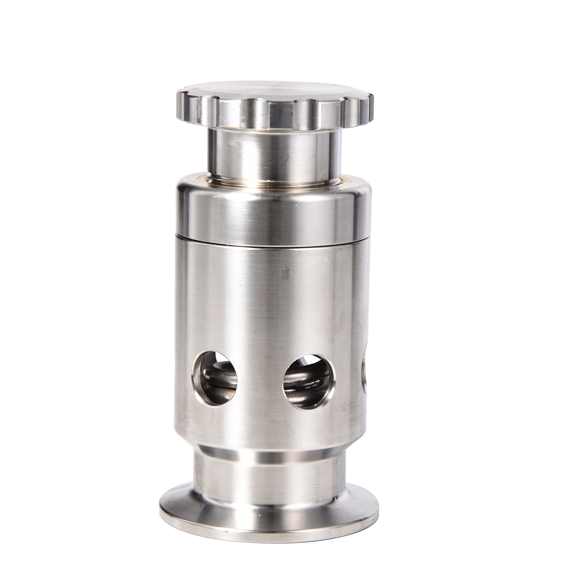 Sanitary SS304 Clamp Safety Vaccum Relief Valve Adjustable Pressure Relief Valve