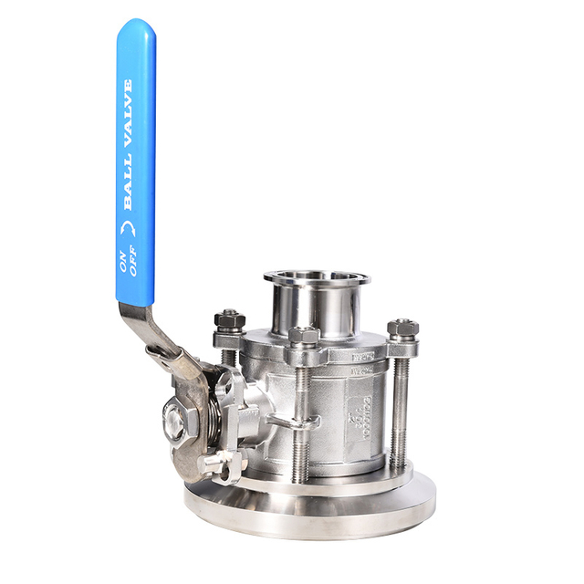 Sanitary Clamp Stainless Steel Manual Tank Bottom Ball Valve for Beverage Industrial
