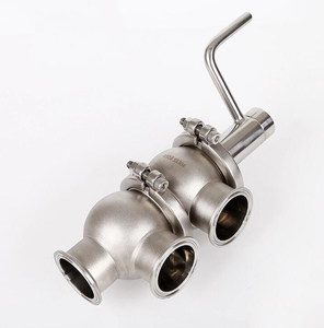 Food Grade Stainless Steel SS304 Manual 3 Way Stop Reversing Divert Seat Valve