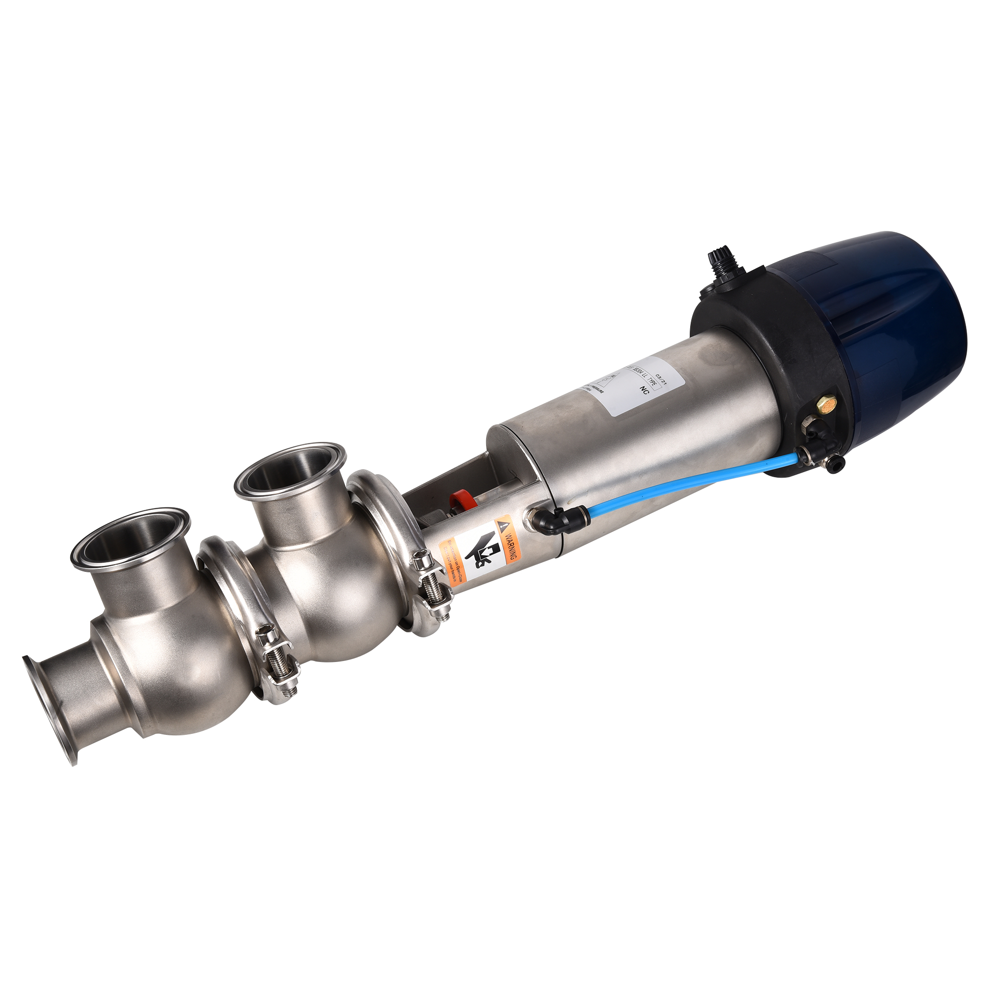 SS304 Sanitary Stainless Steel Pneumatic 3 Way Reversing Valve With C-TOP
