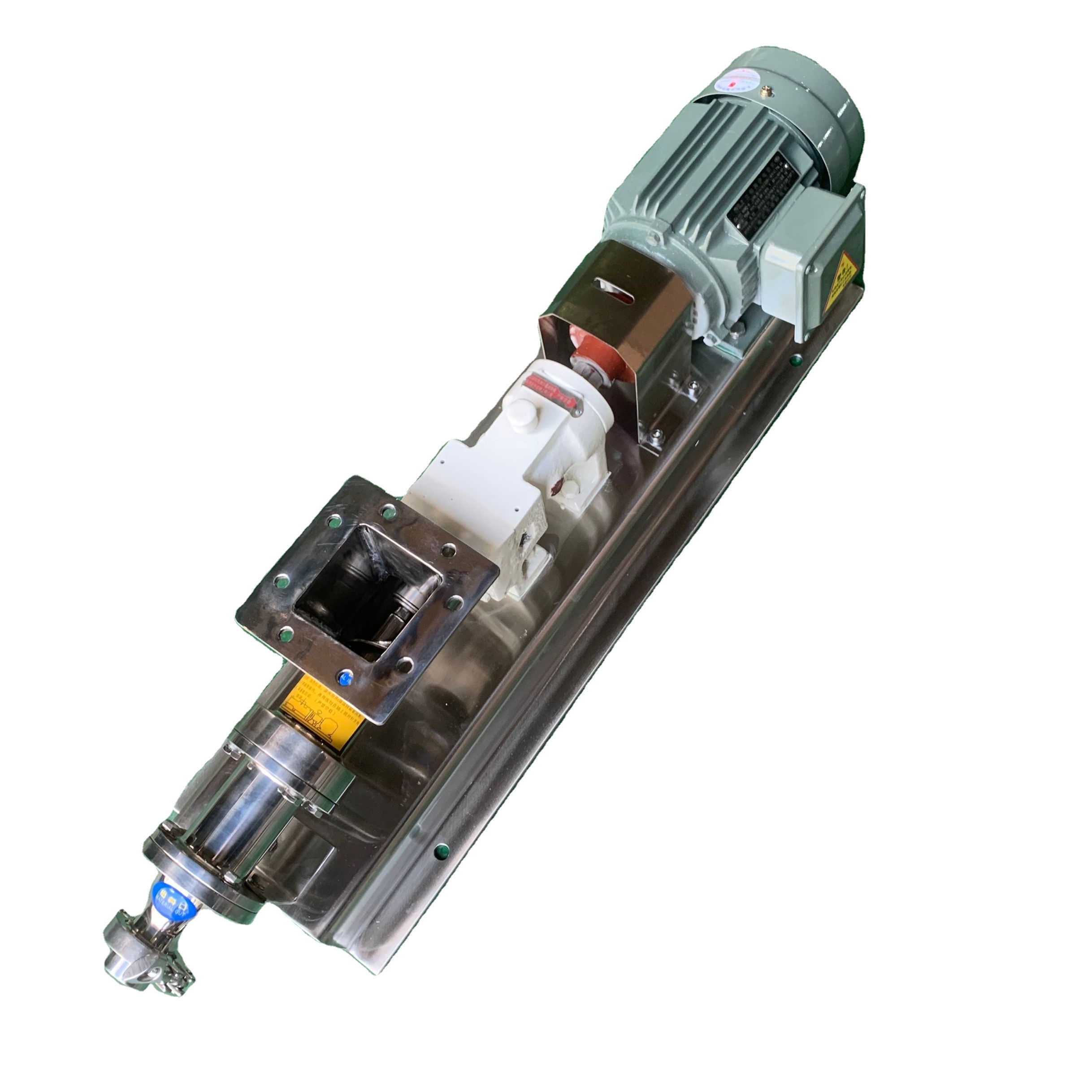 Food Grade Stainless Steel SS304 High Viscosity Sanitary Single Screw Mono Pump With Hopper