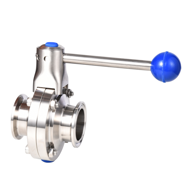 Food Grade Stainless Steel Sanitary Manual Tri Clamp Butterfly Valve with Pull Handle