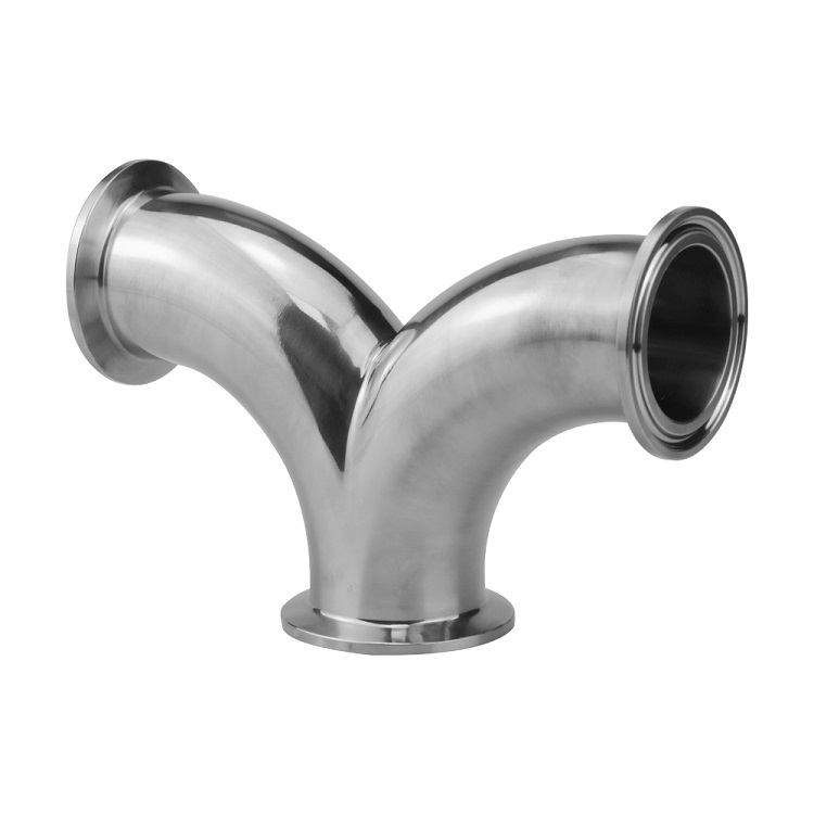 Food Grade 304 Stainless Steel Y type Clamp Elbow Tee Fittings